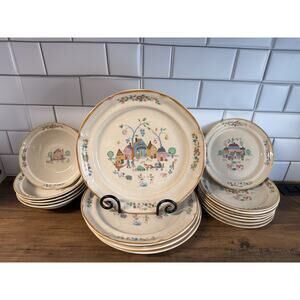 17 International Heartland Village Stoneware Dishes - Cozy Cottage/Grandmacore